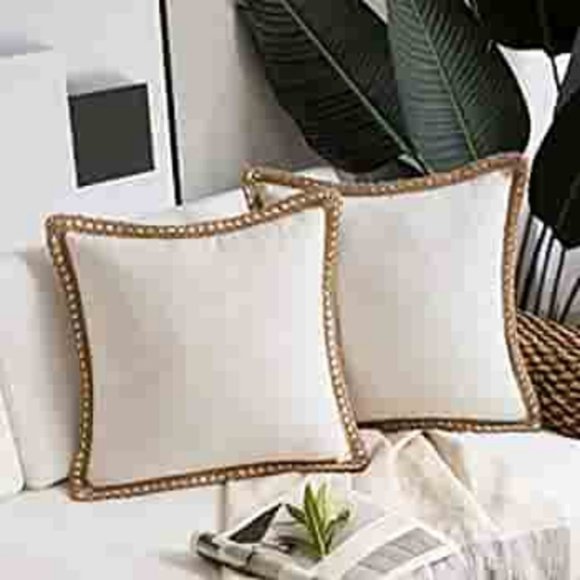 Set of 2 Decorative Farmhouse Throw Pillow Covers - Picture 1 of 9